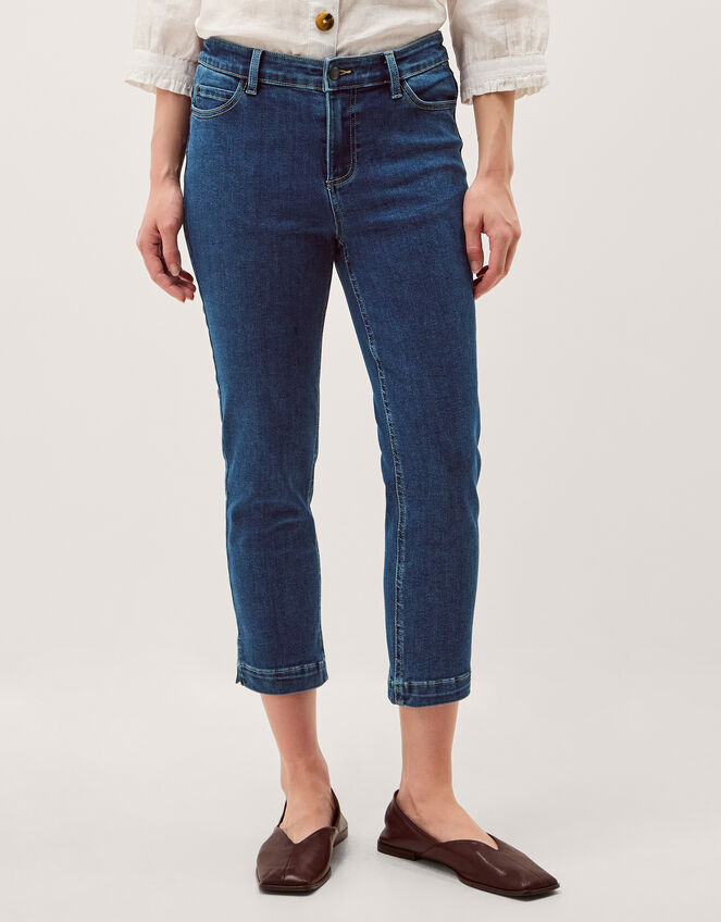 Idabella Slim Cropped Jeans, Blue (MID AUTHENTIC BLUE), large