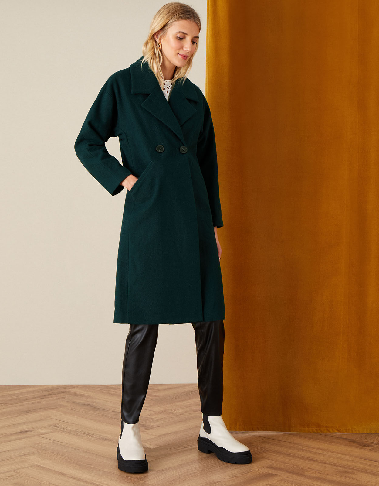 Monsoon green coat shop
