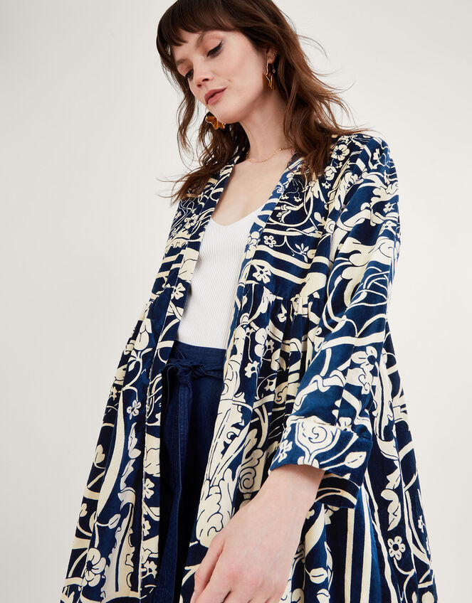 One Hundred Stars Jaipur Print Velvet Duster, , large