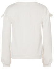 Lace and Gem Sweatshirt, Ivory (IVORY), large