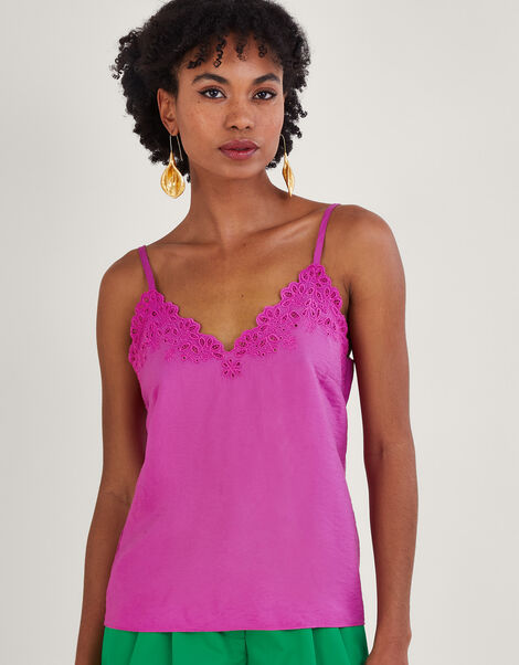 Beatrice Cutwork Cami Top, Pink (PINK), large