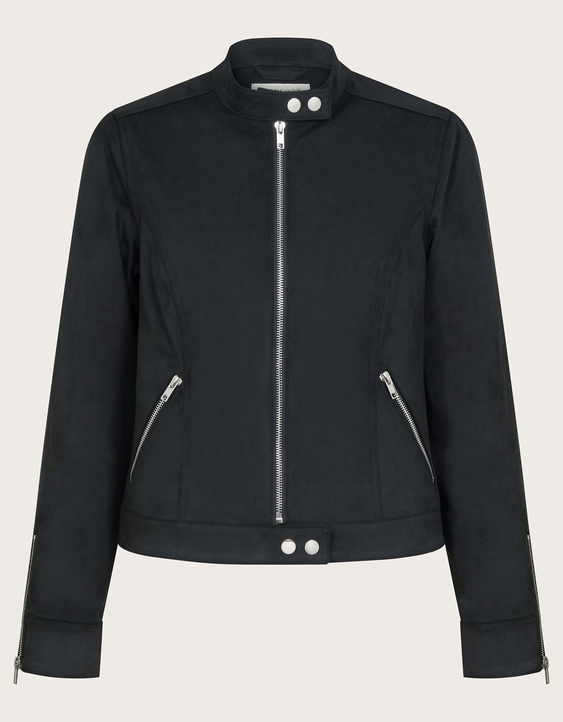 Sasha Suedette Biker Jacket Black