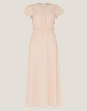 Monica Lace Midi Bridesmaid Dress, Pink (SOFT PINK), large