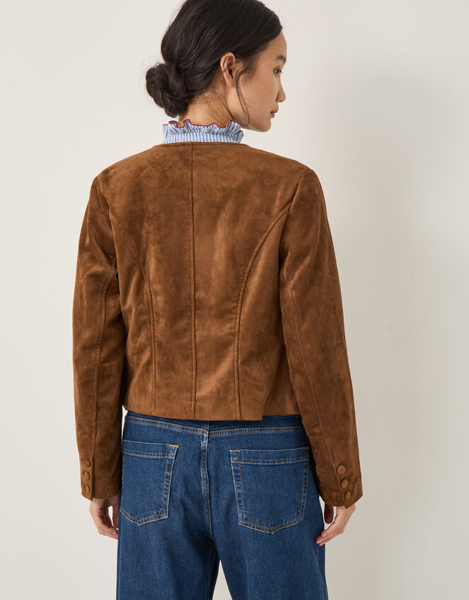 Isla Suedette Jacket, Brown (BROWN), large