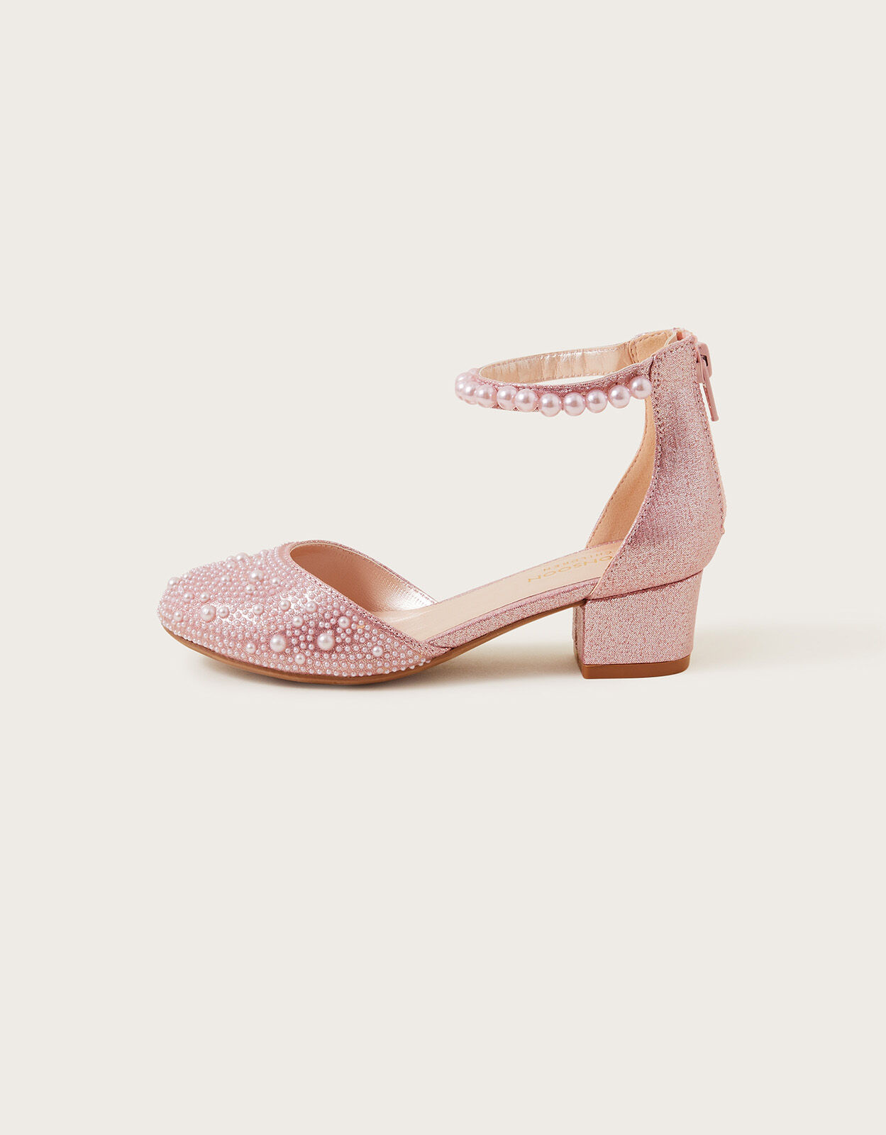 Pink heels with pearls discount