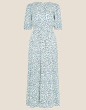 Ditsy Print Midi Dress in LENZING™ ECOVERO™, Blue (BLUE), large