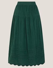 Mina Corduroy Midi Skirt, Green (DARK GREEN), large