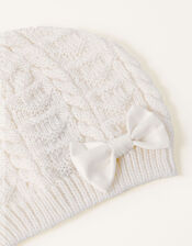 Grace Sparkle Heart Beanie, Ivory (IVORY), large