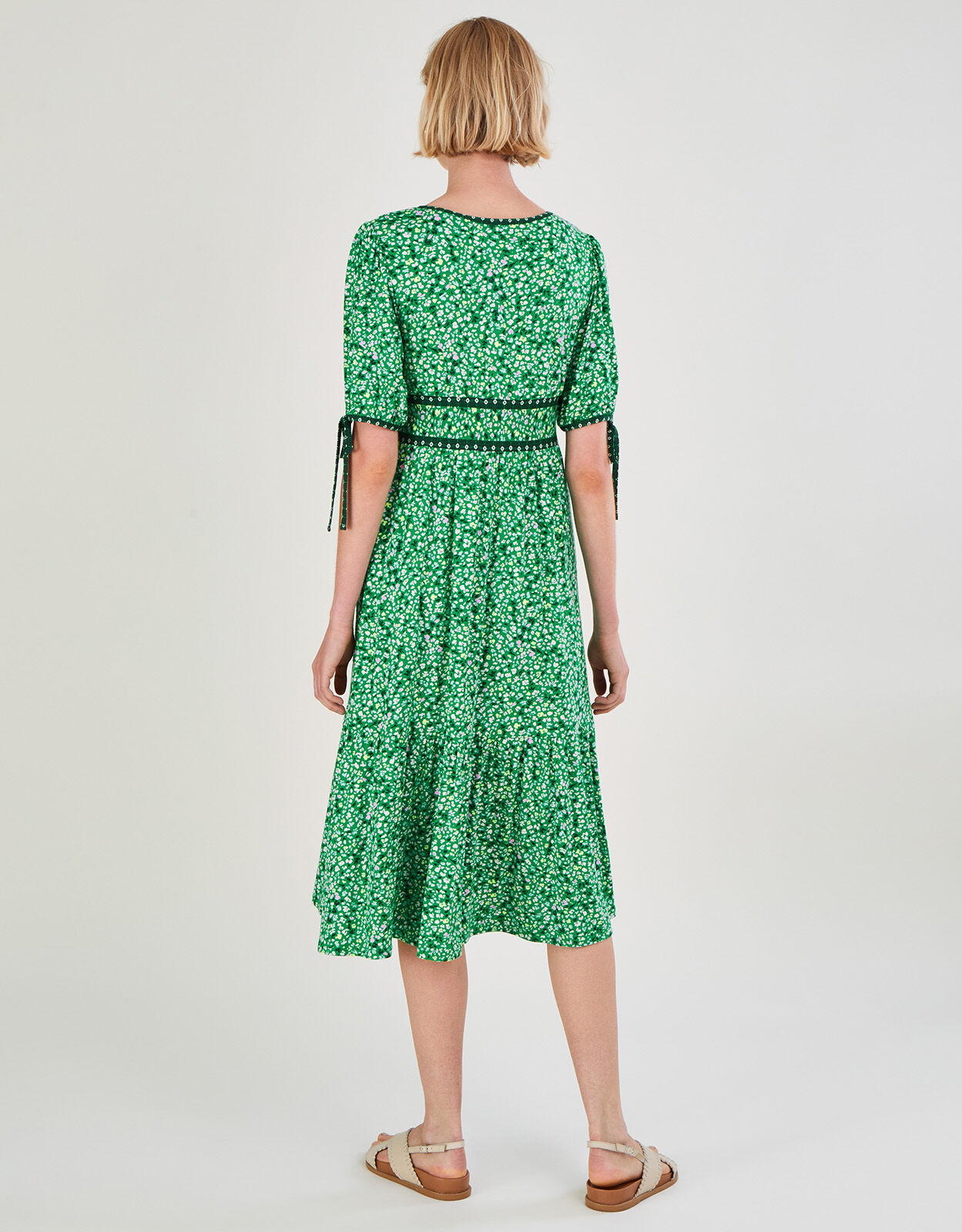 Ditsy Print Midi Dress with LENZING ECOVERO Green