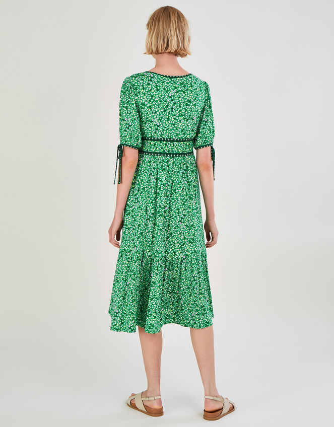 Ditsy Print Midi Dress with LENZING™ ECOVERO™, Green (GREEN), large