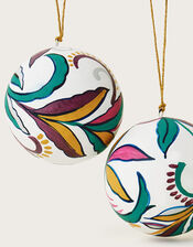 Hand Painted Baubles Set of Two, Multi (MULTI), large