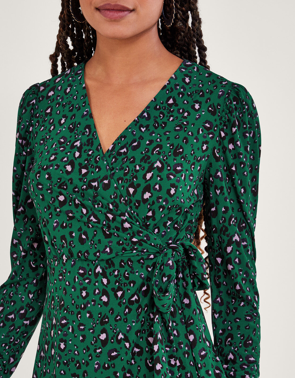 Missguided leopard print wrap dress top