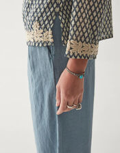 Maison Hotel Embroidered Print Blouse, Blue (BLUE), large
