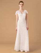 Marilyn Floral Embellished Bridal Dress, Ivory (IVORY), large