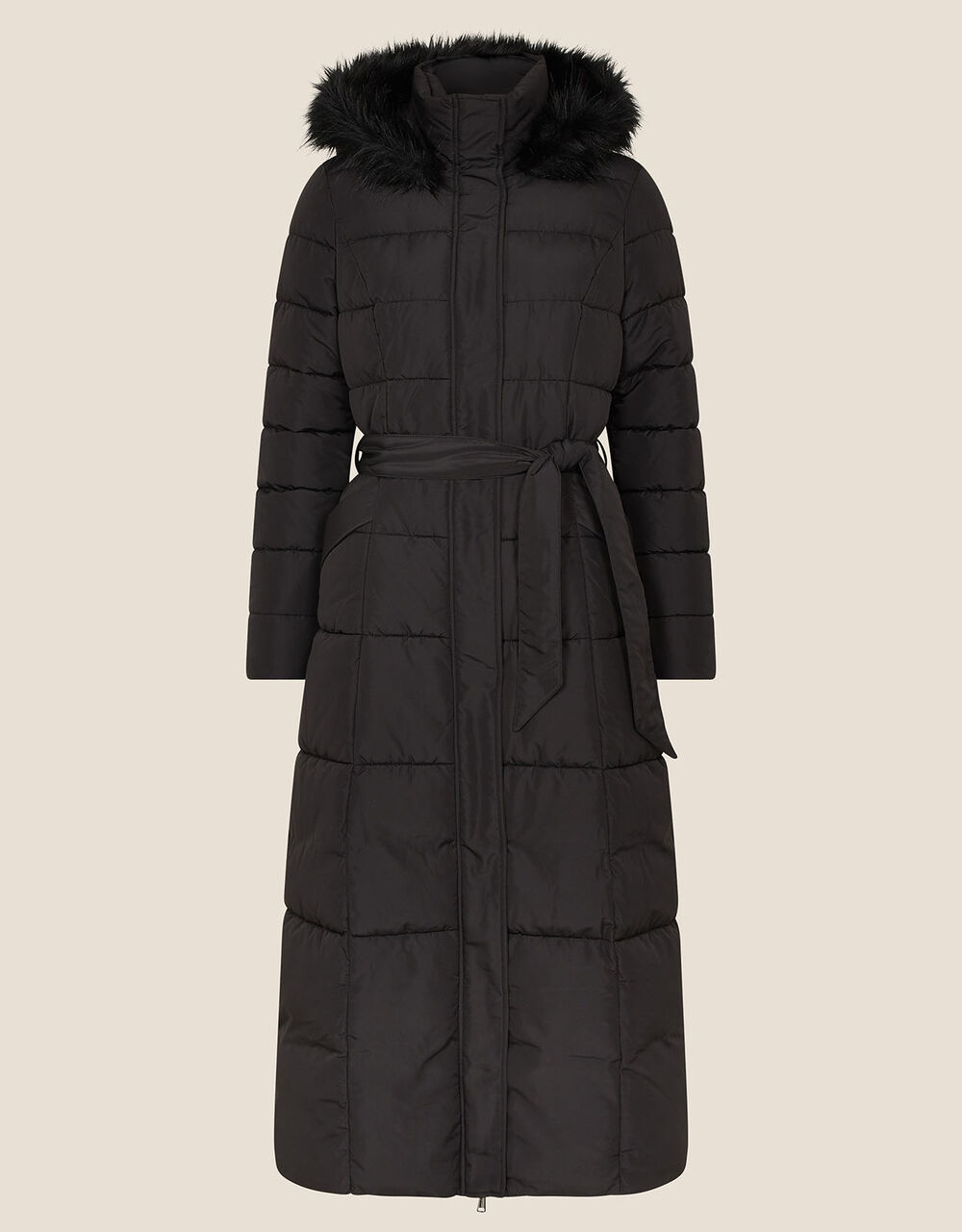 maxi padded coat with hood