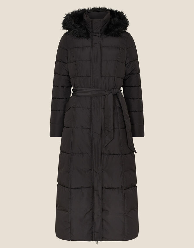 Morgan Hooded Padded Maxi Coat, Black (BLACK), large
