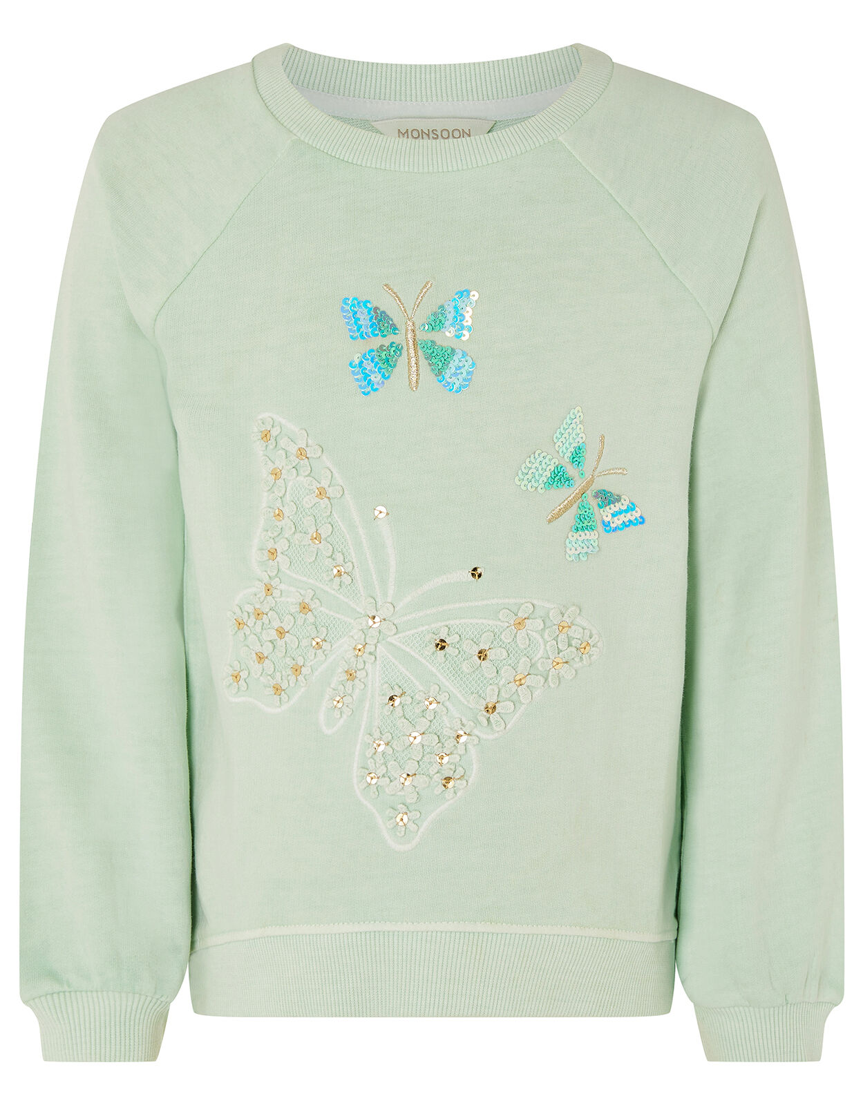 Embellished Butterfly Sweatshirt Blue Girls Tops T shirts Monsoon Global