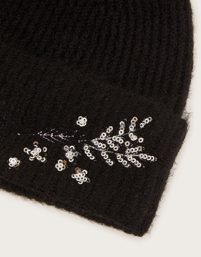 Embellished Beanie Hat, , large