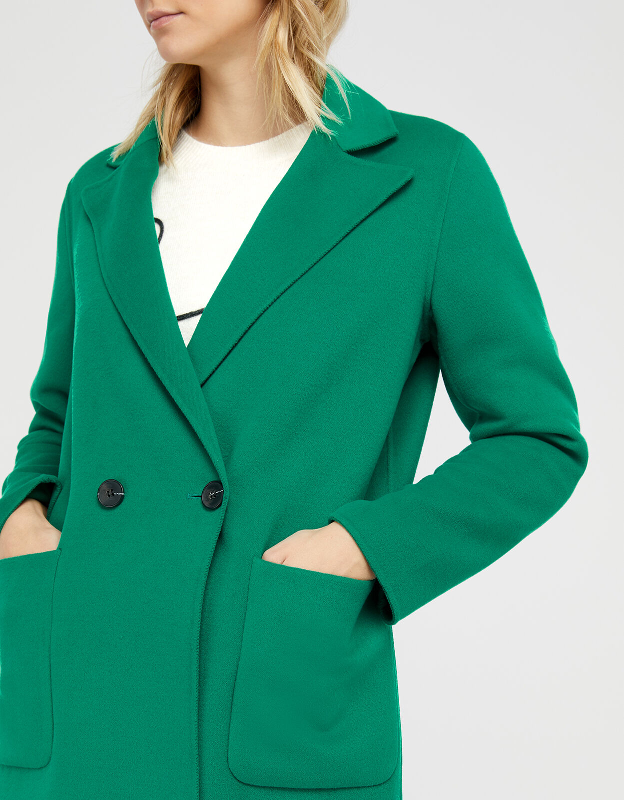 green midi coat