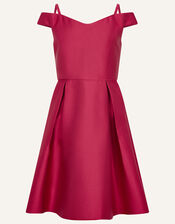 Bardot Duchess Twill Prom Dress, Red (BURGUNDY), large