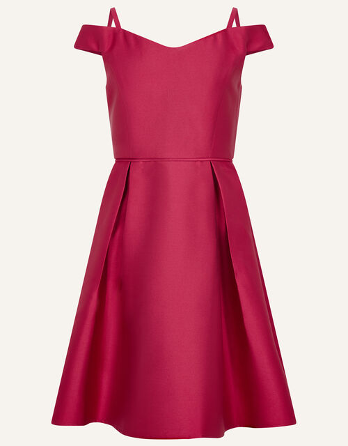 Bardot Duchess Twill Prom Dress, Red (BURGUNDY), large