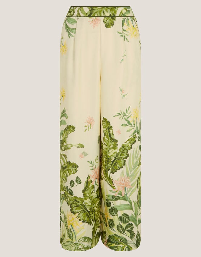 Fleur Floral Wide Leg Trousers, Cream (CREAM), large