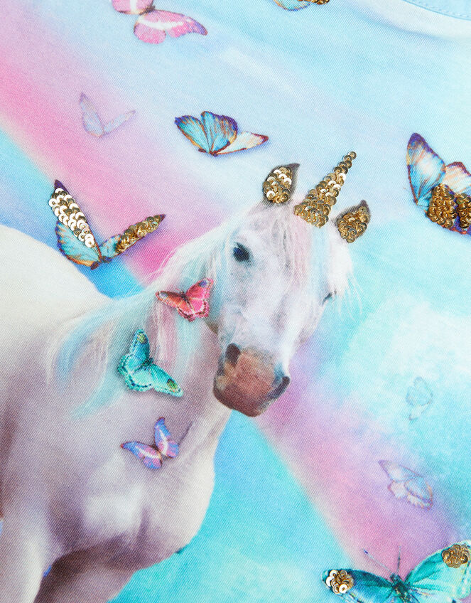 Unicorn Scene T-Shirt, Blue (BLUE), large