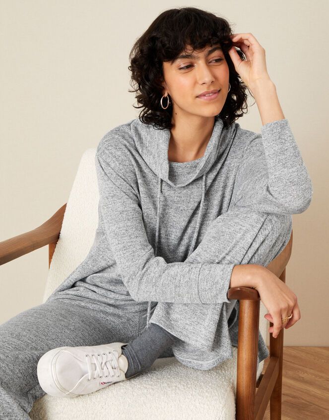 Lounge Marl Jersey Jumper, Grey (GREY), large
