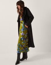 Sonya Floral Print Midi Dress, Green (KHAKI), large