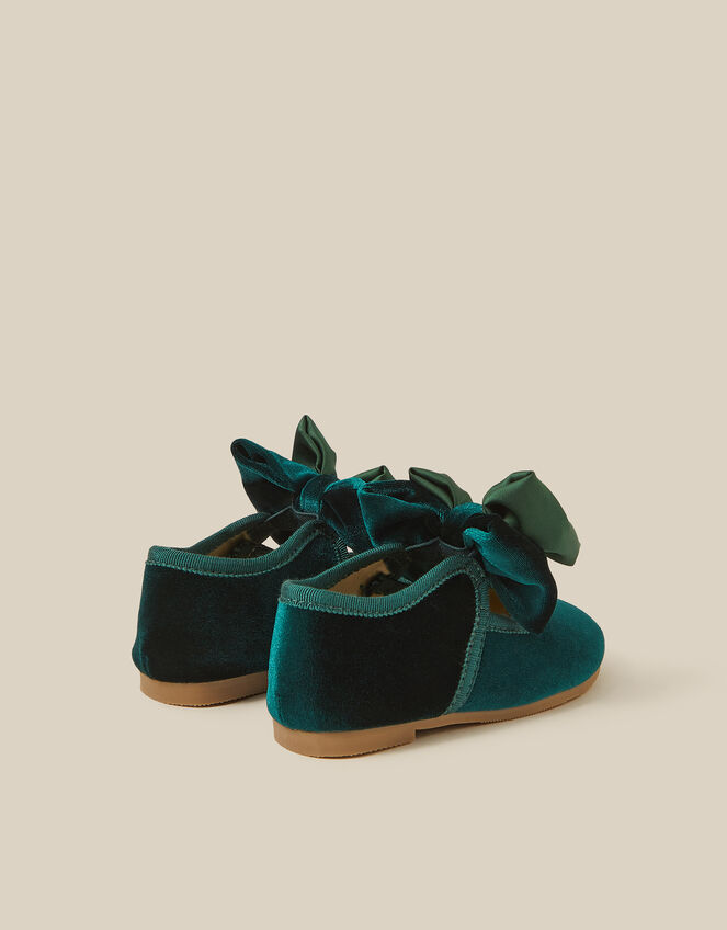 Baby Bow Velvet Walkers, Green (GREEN), large