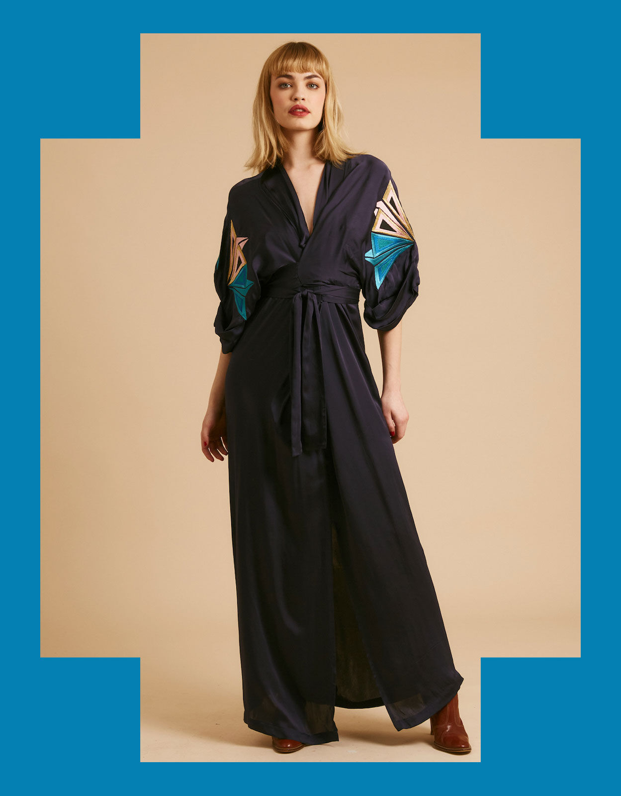 Kimono wrap hotsell maxi dress