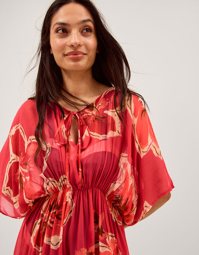 Yasmin Floral Print Mini Kaftan , , large