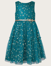 Tania Star Print Dress, Teal (TEAL), large