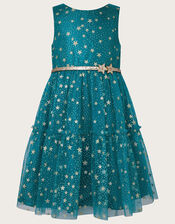Tania Star Print Dress, Teal (TEAL), large