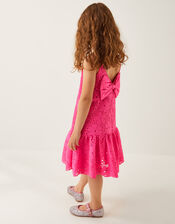 Harper Lace Daisy Bow Dress, Pink (MAGENTA), large