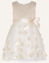 Baby Thalia Jacquard 3D Petal Dress, Ivory (IVORY), large