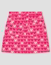 Heart Print Denim Skirt, Pink (PINK), large