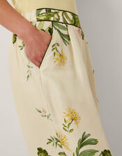 Fleur Floral Wide Leg Pants, Cream (CREAM), large