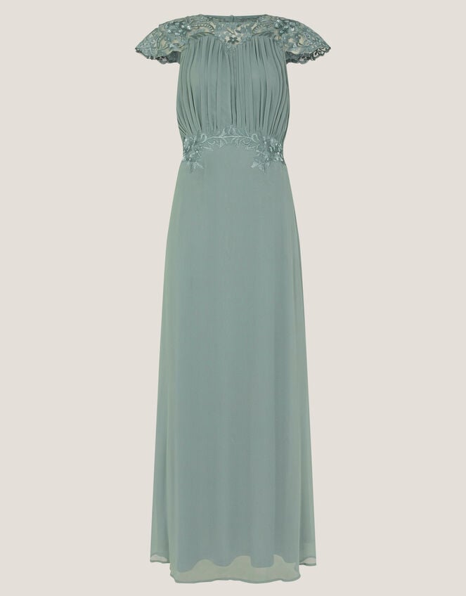 Elodie Lace Chiffon Bridesmaid Dress, Green (SAGE), large