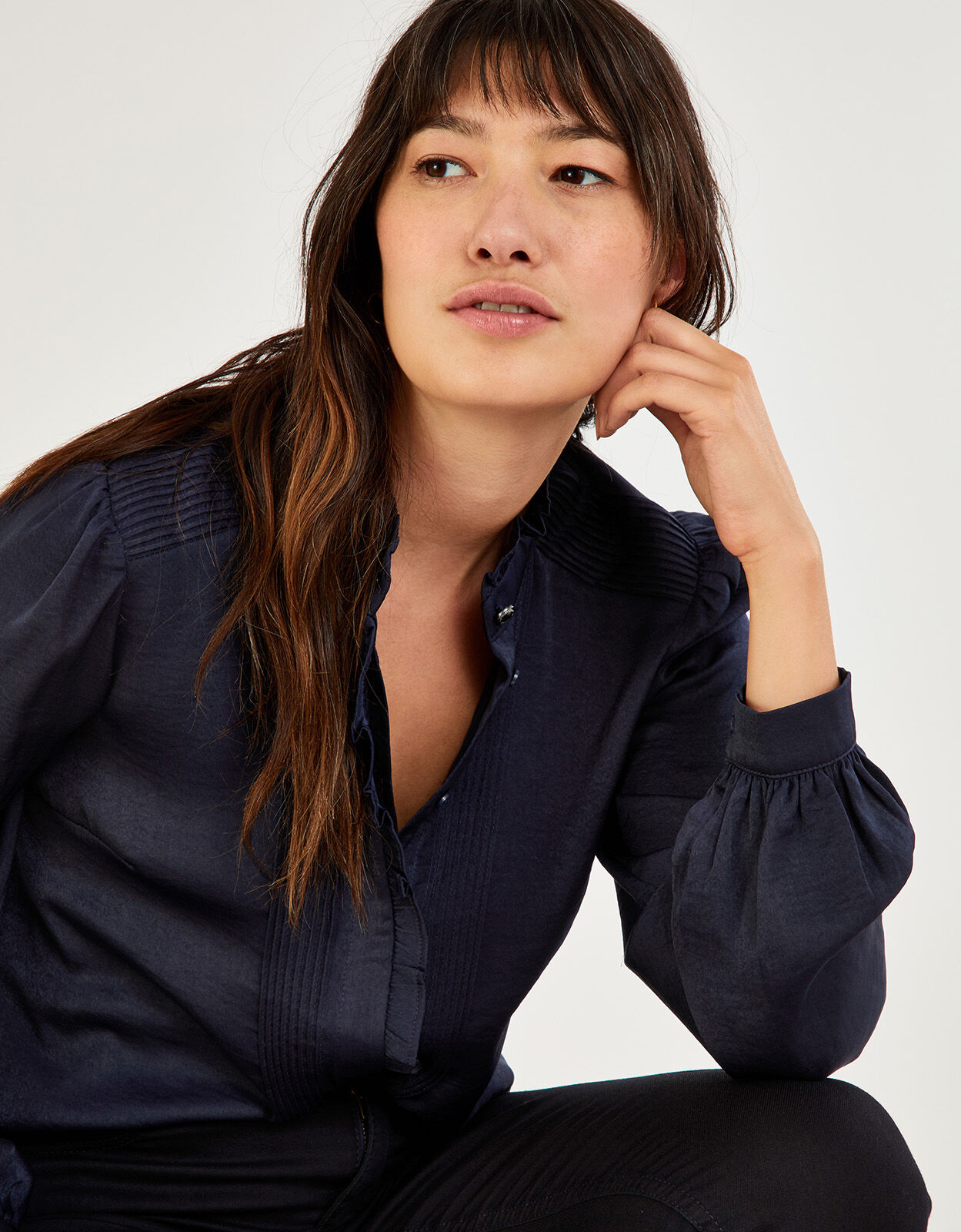 Navy blouse top
