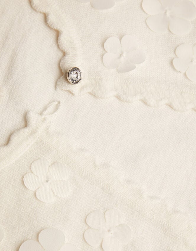 3D Petal Cardigan, Ivory (IVORY), large