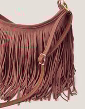 Fay Suedette Fringe Bag, , large
