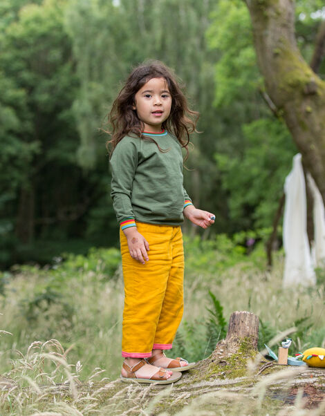 Little Green Radicals Day After Day Reversible Trousers Yellow, Yellow (YELLOW), large