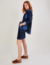 Patched Denim Jacket, Blue (INDIGO), large