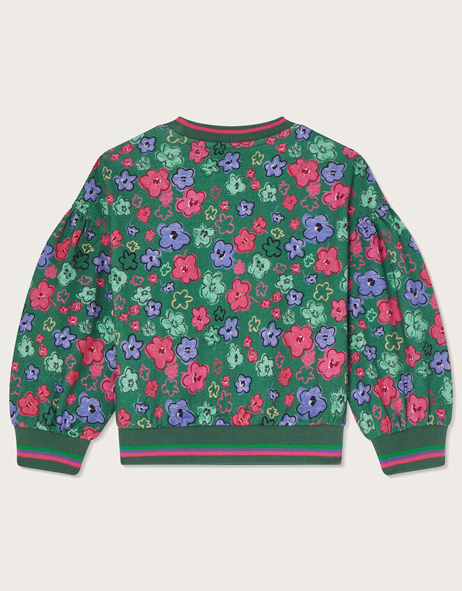 Flower Print Sweater, Green (GREEN), large
