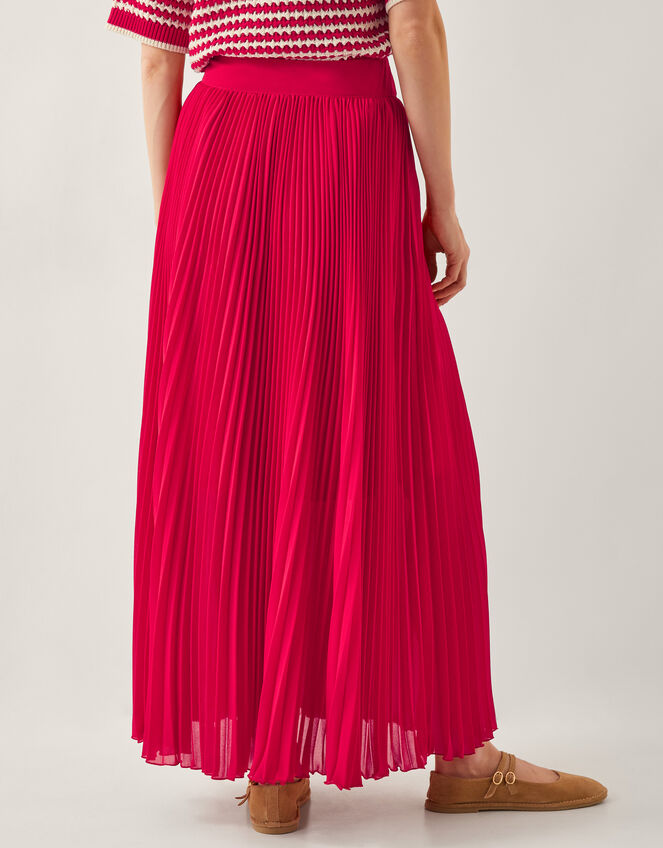 Ezra Pleated Maxi Skirt, Red (RED), large