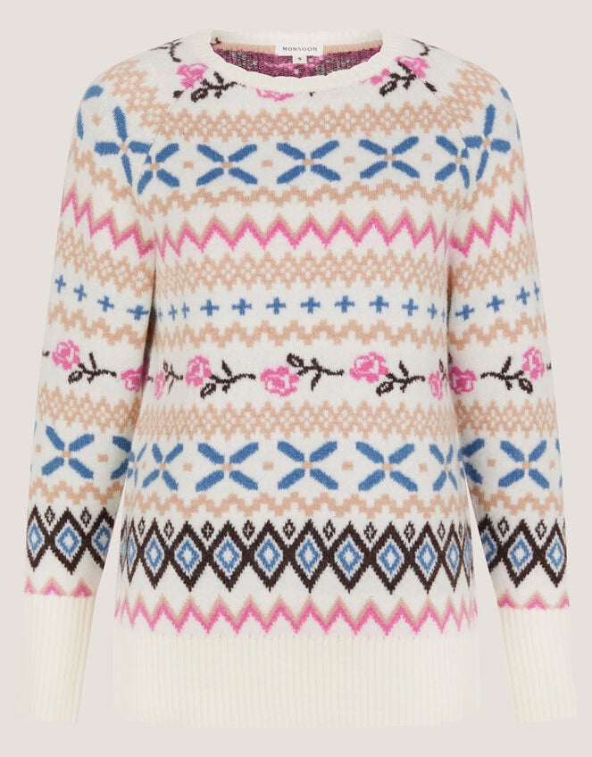 Fee Fair Isle Jumper, Ivory (IVORY), large