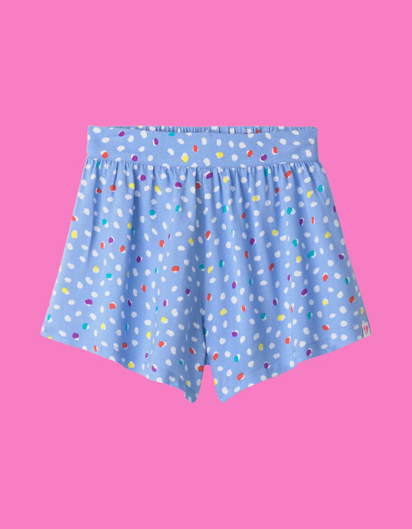 Hatley Polka Dot Gathered Shorts, Blue (BLUE), large