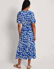 Mandy Print Dress, Blue (BLUE), large