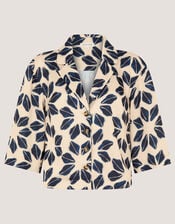 Ellison Floral Print Shirt, Blue (NAVY), large